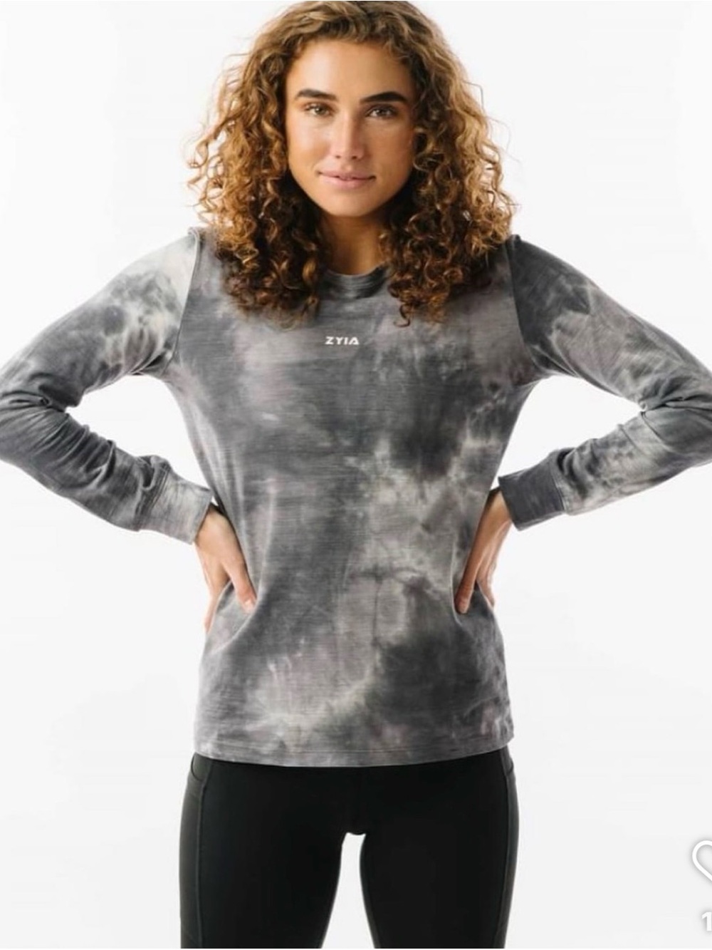ZYIA Charcoal Hendrix Long Sleeve T Large